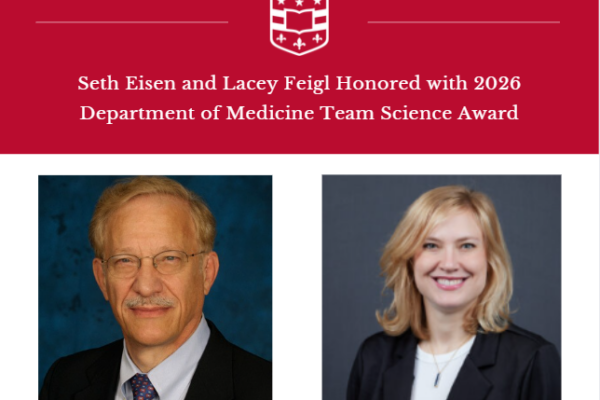 Seth Eisen, MD and Lacey Feigl Honored with 2026 Department of Medicine Team Science Award
